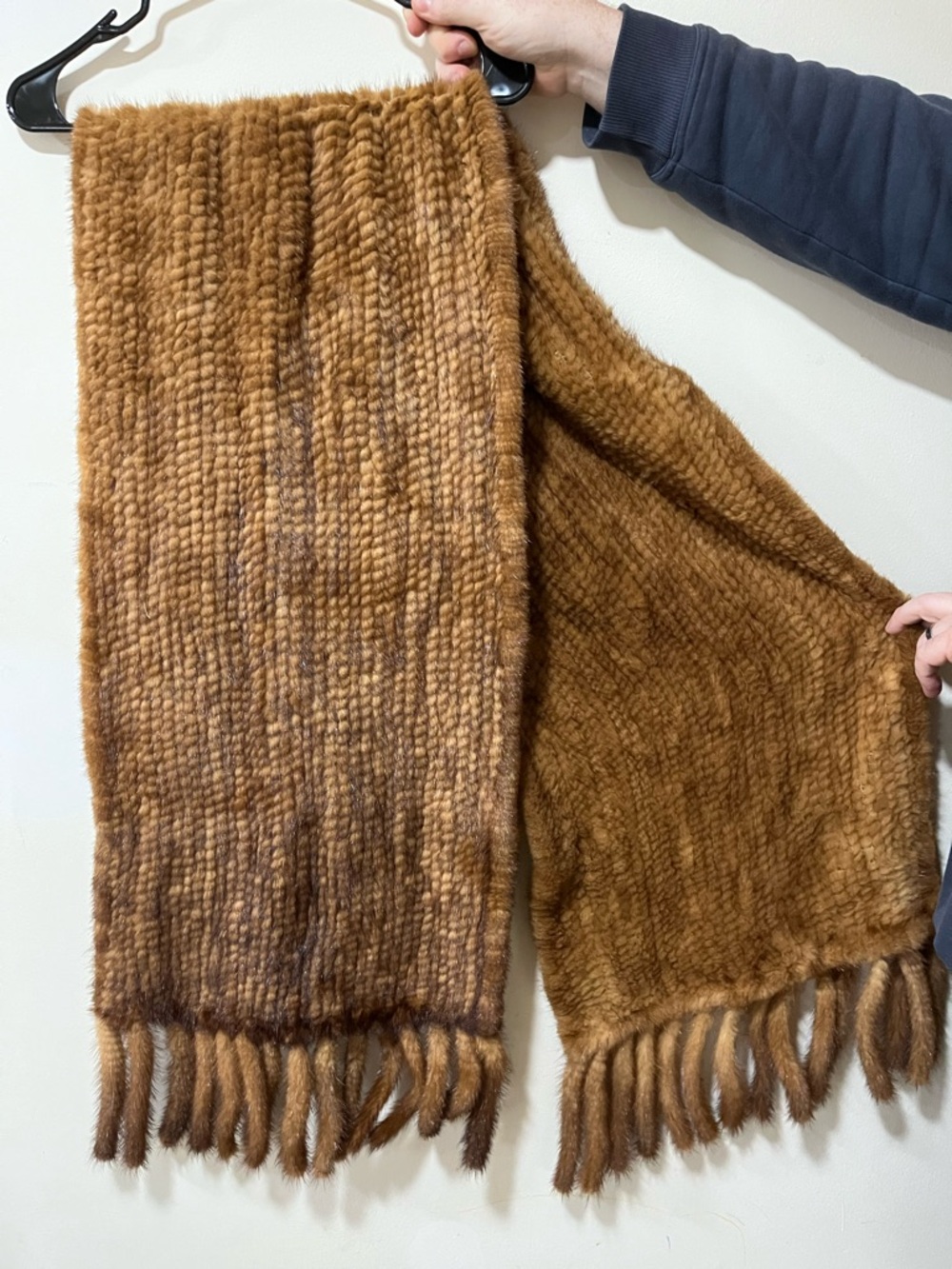 Knit Mahogany Mink Stole — 72”
